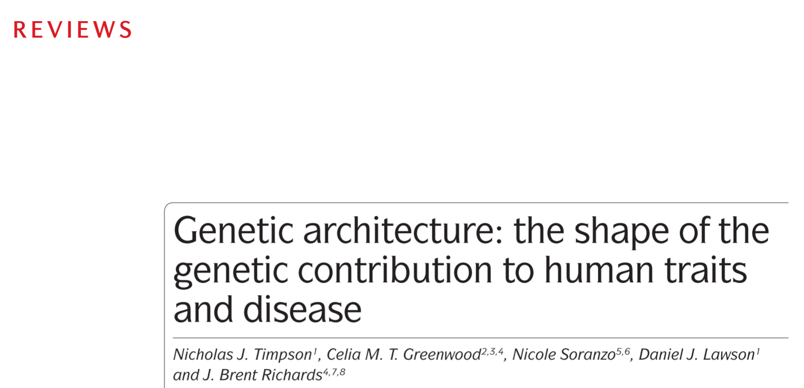 genetic architecture