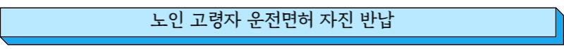 노인 고령자 운전면허 자진반납