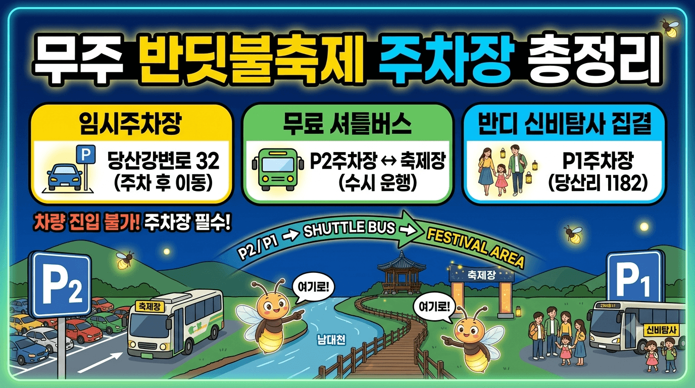 무주 반딧불축제 주차장 총정리