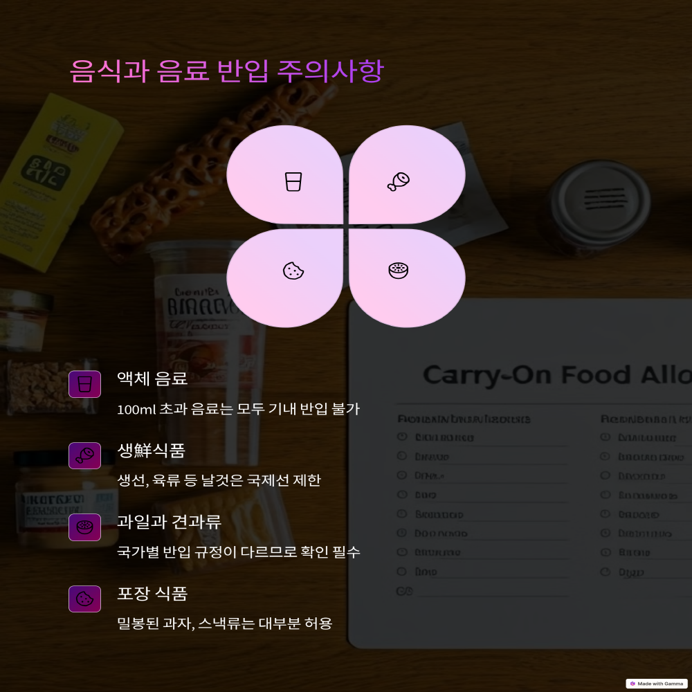 음식,음료 반입 주의