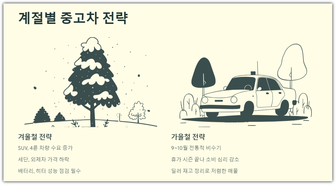 계절별 중고차 전략