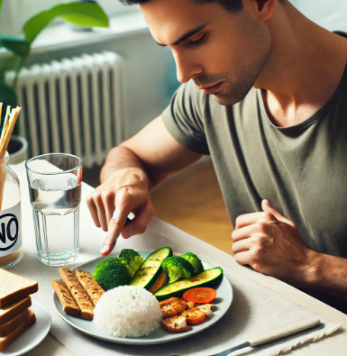 탄수화물을 줄이며 식단하는 모습