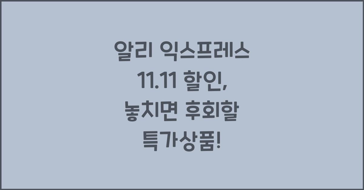 알리 익스프레스 11.11 할인