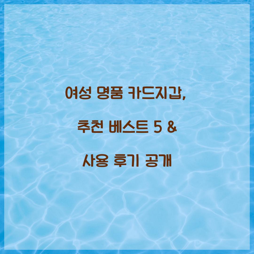 여성 명품 카드지갑