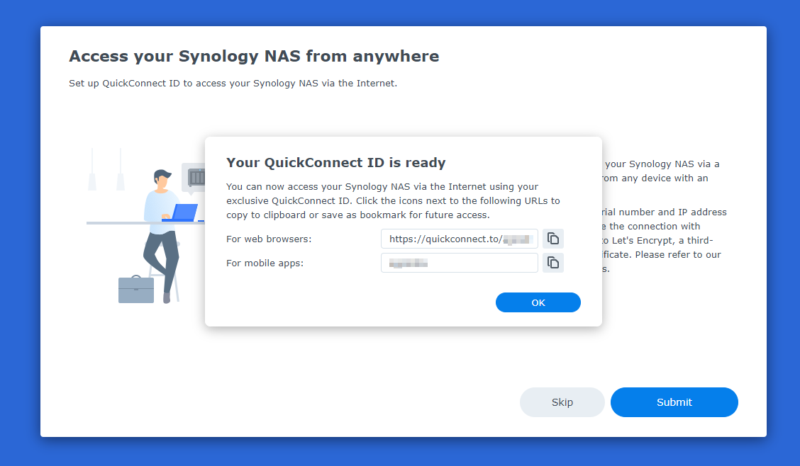 초기 세팅 퀵 커넥트 ID 설정