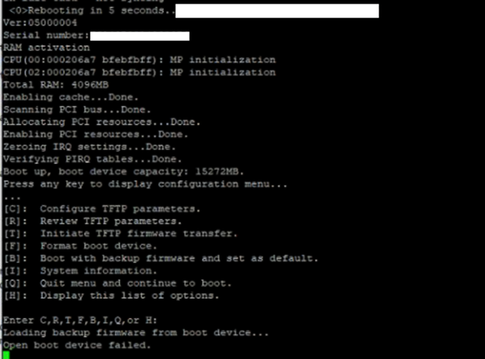 Rebooting 화면