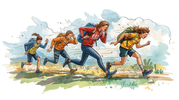 지칠 때까지 활동하고, 피곤해도 쉬지 못하는 ESTP는 내면의 긴장을 해소할 방법을 바깥에서만 찾습니다. 그러나 이런 방식은 결국 정서적 탈진으로 이어지고, 신체적 피로조차 강박적으로 밀어붙이게 됩니다에 관한 그림