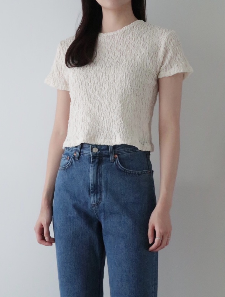 (무료배송/당배) helvetica 링클 크롭 로라 티셔츠