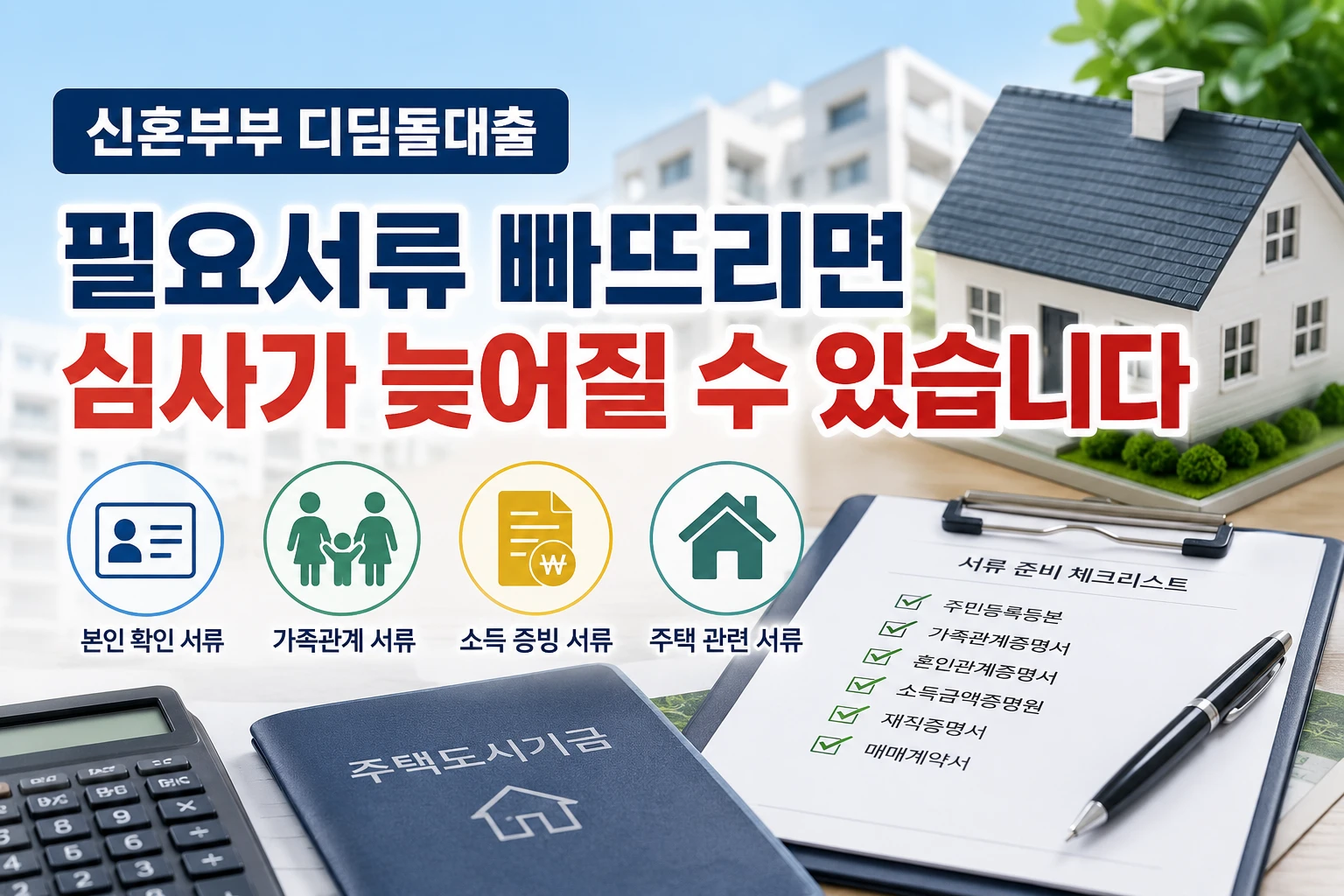 신혼부부 디딤돌대출 필요서류 빠뜨리면 심사가 늦어질 수 있습니다