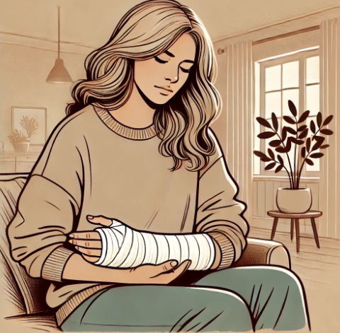 CTR 수술을 받고 회복중인 여성의 모습