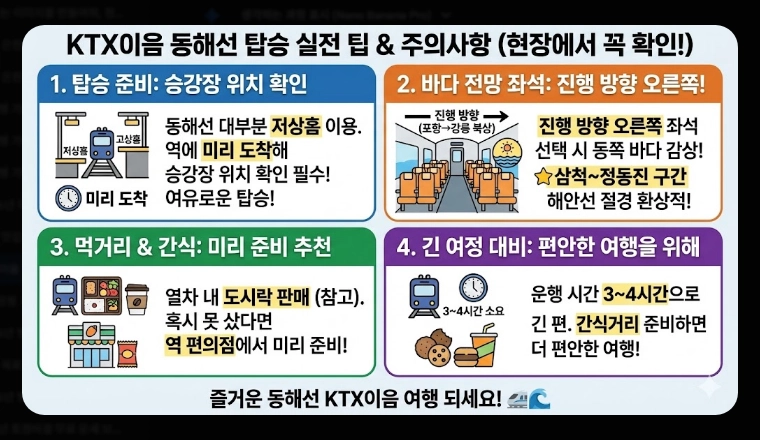 KTX이음 활용법 동해안 기차 여행 꿀팁