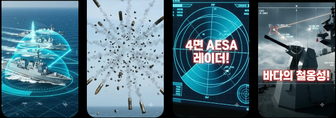 360도 실시간 레이더 스캔 데이터와 다중 표적 추적 화면을 통해 고속 기동 소형 표적을 정밀 포착하는 첨단 전투체계