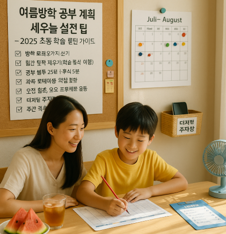 여름방학 공부 계획 세우는 실전 팁 – 2025 초등 학습 루틴 가이드