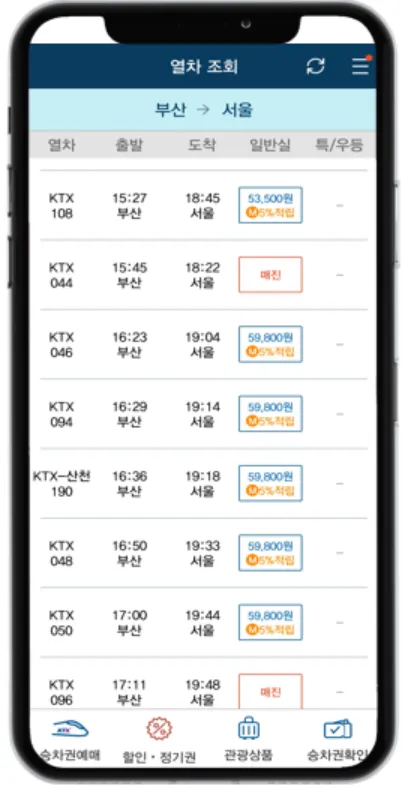 기차 매진시 기차표 구하는 방법