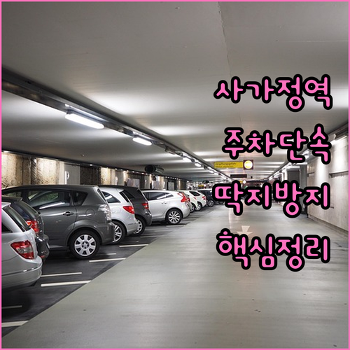 사가정역 불법 주차 단속 피하는 법 ..