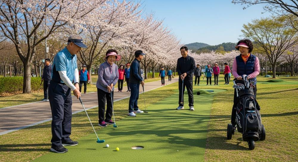 파크골프 를 즐기는 사람 사진