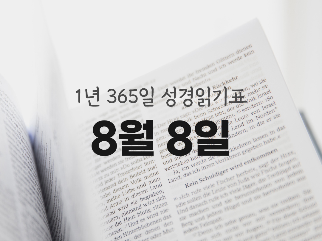 1년 365일 성경읽기표 8월 8일 이사야서 성경읽기 진도표