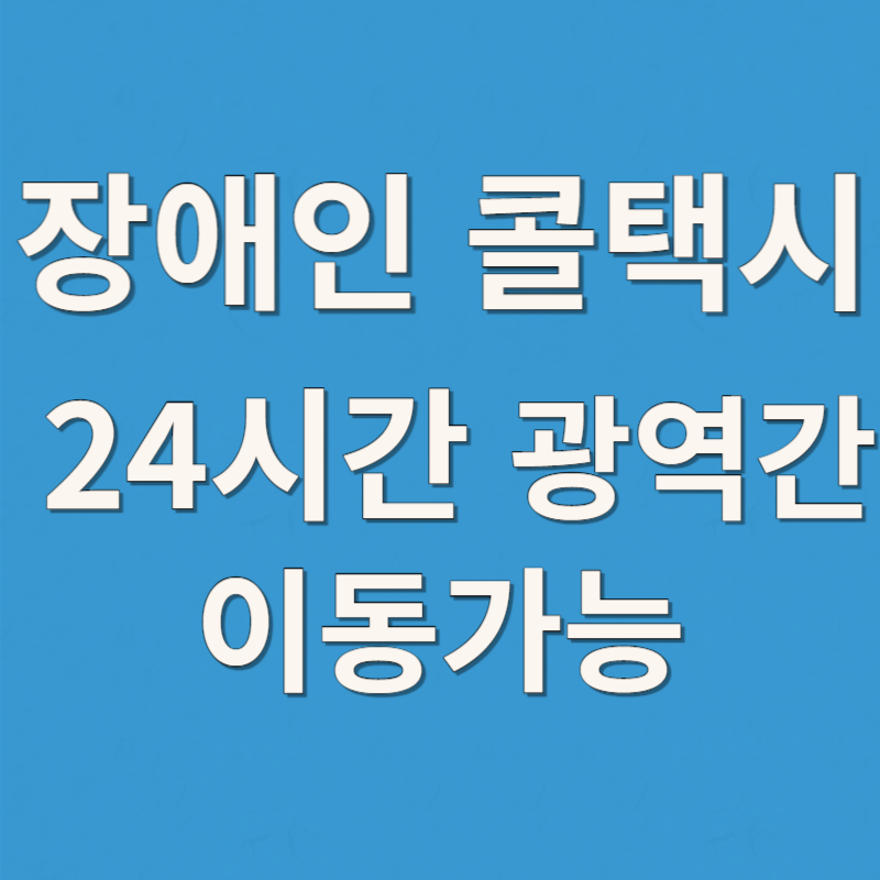 장애인콜택시 24시간 광역간 이동가능