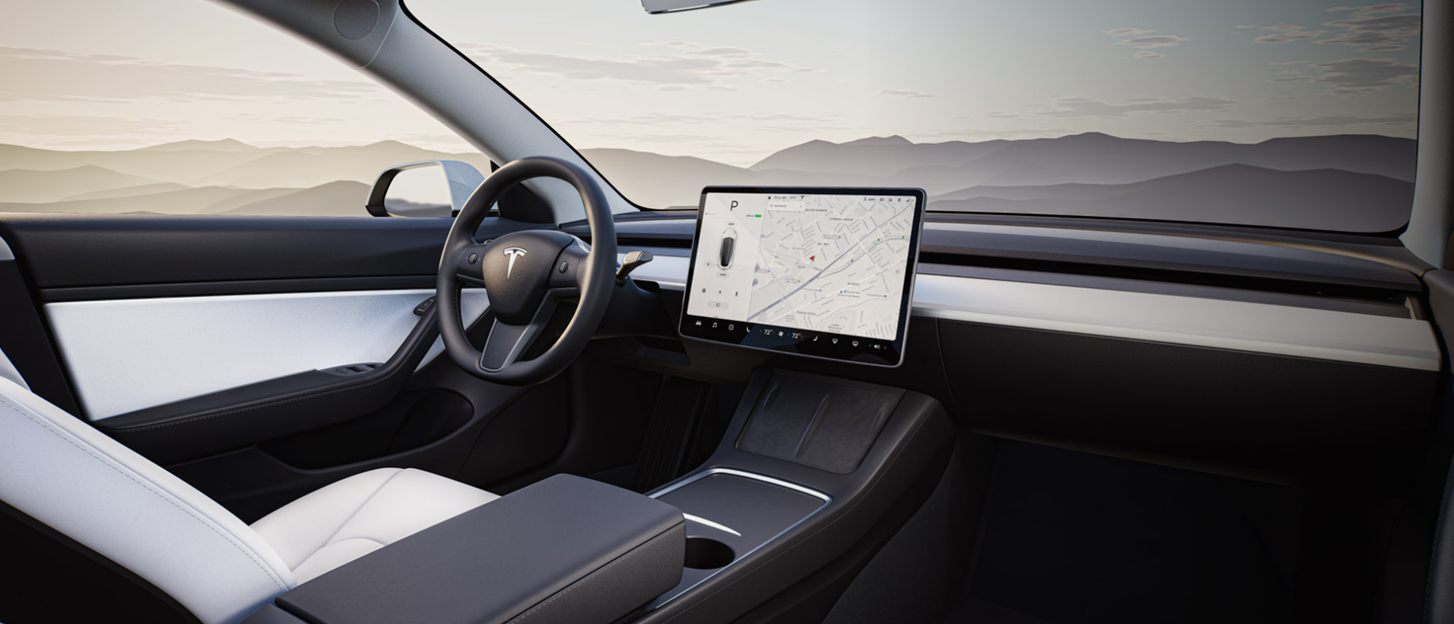 2023년형 테슬라 모델3 실내 1열 사진