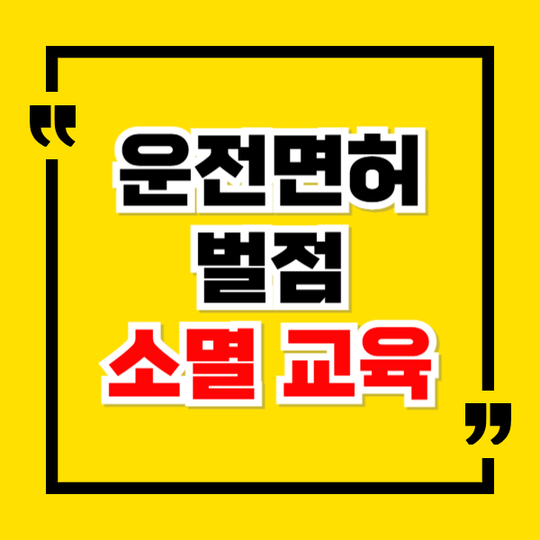 운전면허 벌점 소멸 교육