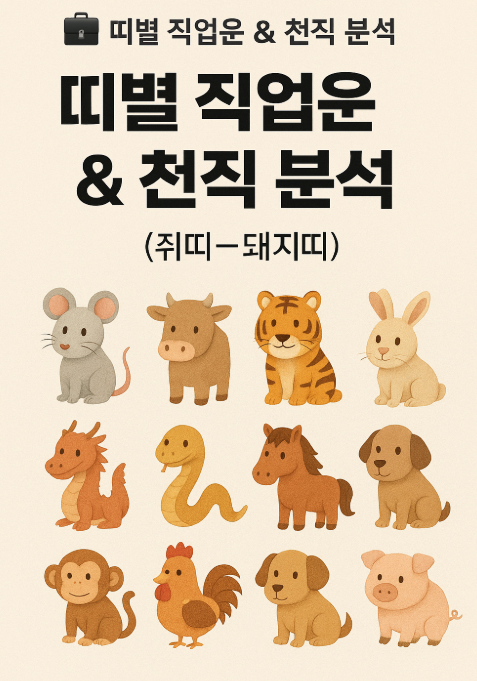 띠별 직업운 & 천직 분석 (쥐띠~돼지띠)
