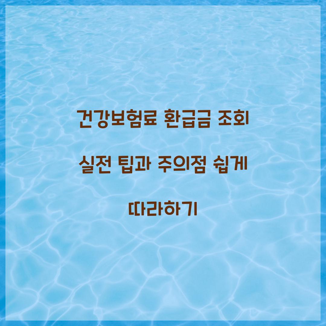 건강보험료 환급금 조회