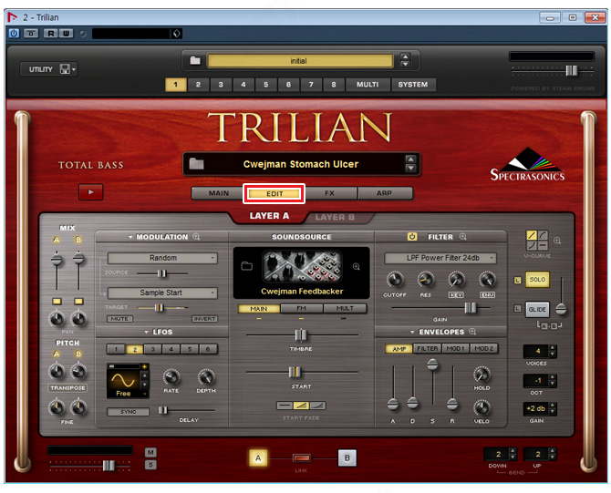 VSTi 베이스 bass 틀리리안 trilian 사용 방법