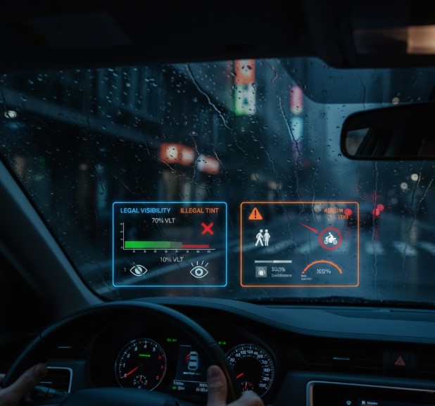 자동차 썬팅(틴팅) 농도 선택 기준 및 법규 이미지