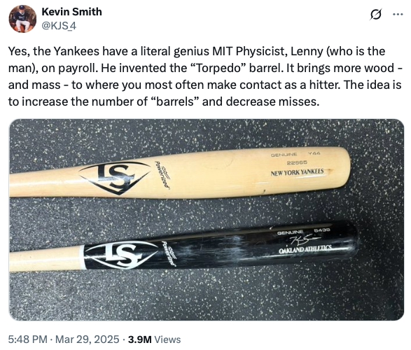 어뢰배트 발명가 MIT 물리학 박사 애런 린하르트의 스위트스팟 분석