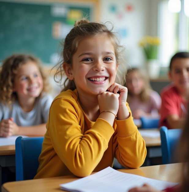 초등학생이 웃는 사진