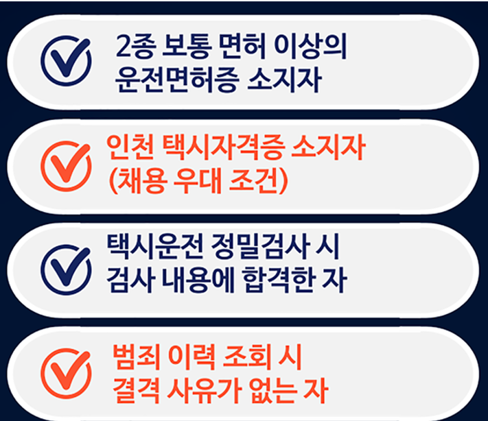 카카오택시기사의 자격 요건