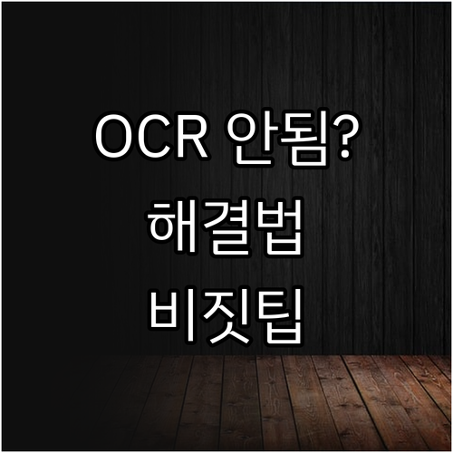 비짓재팬 OCR 인식 안됨 이렇게 하..