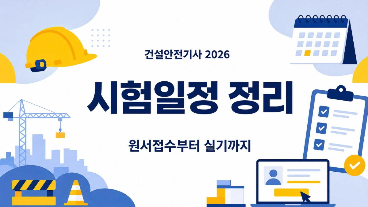 건설안전기사 2026 시험일정과 원서접수 실기시험 흐름을 정리한 이미지