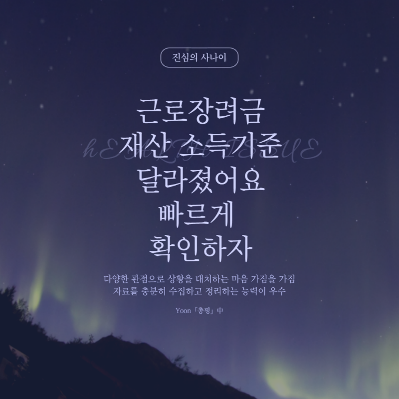 근로장려금 재산 소득기준