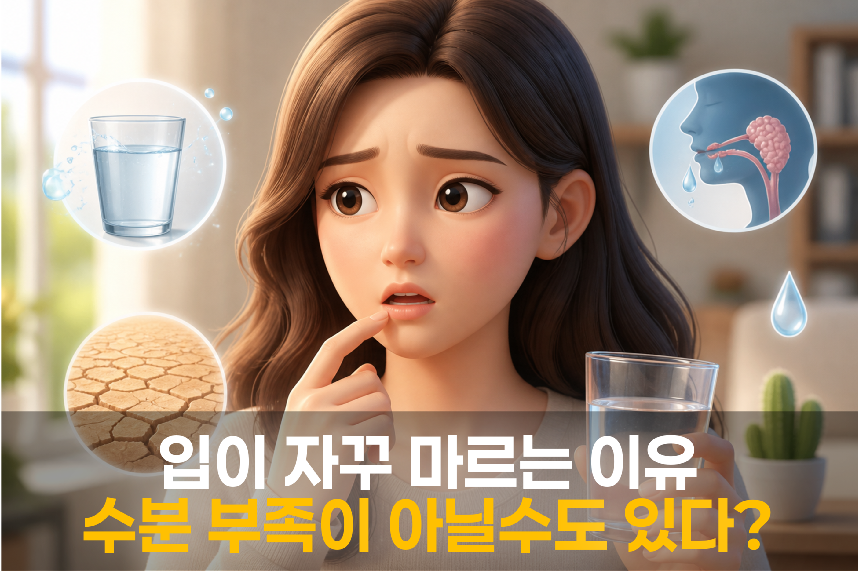 입이 자꾸 마르는 이유를 설명한 그림