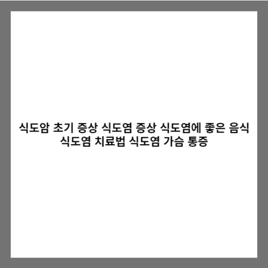 식도암 초기 증상 식도염 증상 식도염에 좋은 음식 식도염 치료법 식도염 가슴 통증