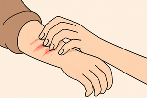 당뇨 초기증상 가려움으로 피부 손상이 표현된 이미지