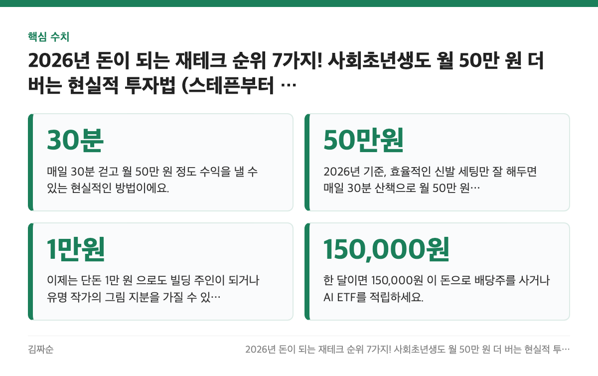 핵심 수치: 30분, 50만원, 1만원, 150,000원