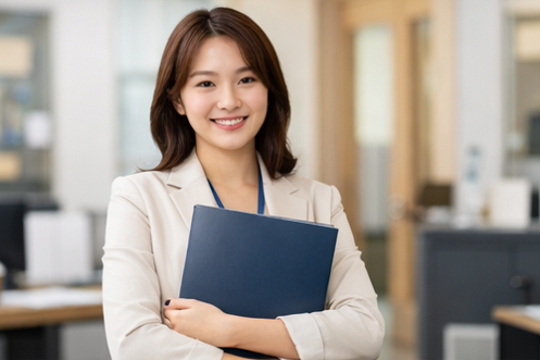 현재에 만족하는 직장인 사진