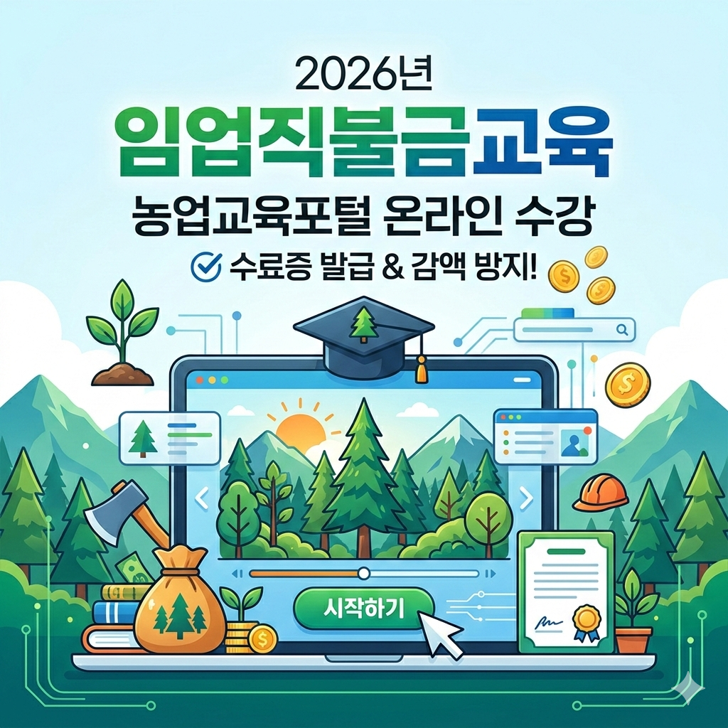 2026년 임업직불금교육 농업교육포털 수강 및 수료증 발급 방법