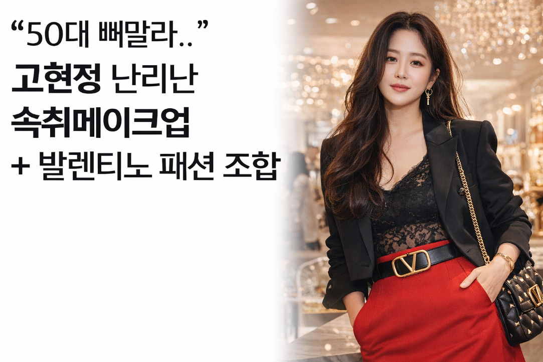 고현정 숙취메이크업+발렌티노, 50대 동안 비결 공개
