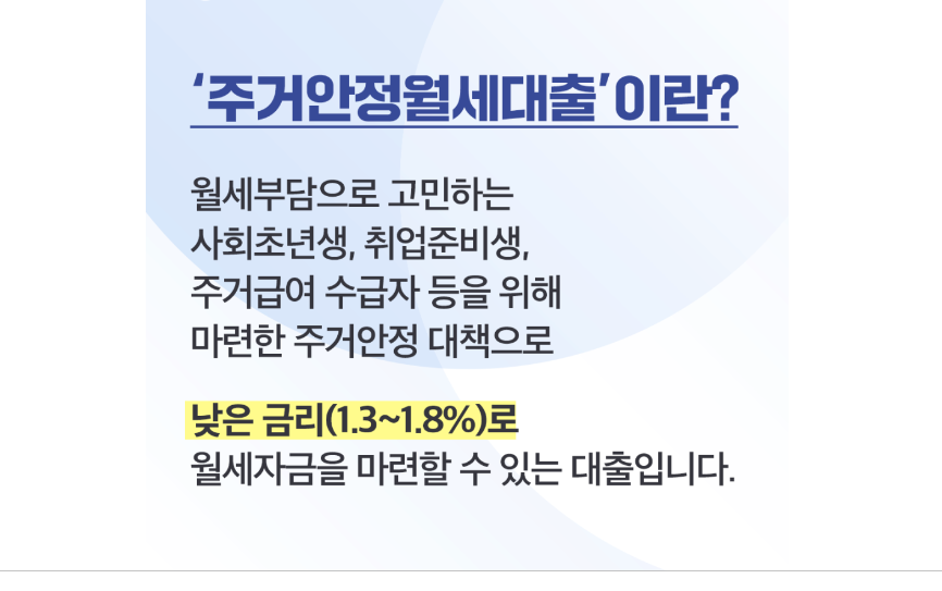 주거안정월세대출이란 글자 이미지
