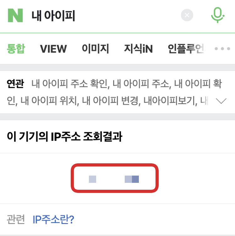 내 아이피 조회하기