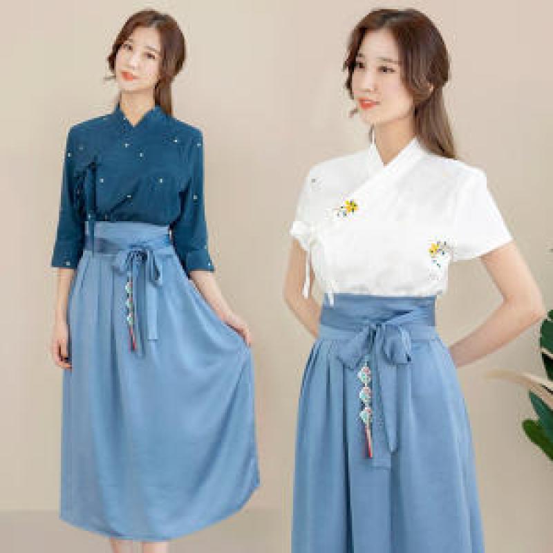 선데이한복 차르 소프트 새틴 롱치마 생활한복 일상한복