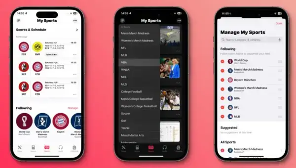 Apple News 스포츠 탭 추가