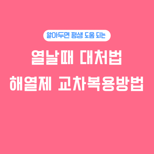 열날때 대처법 원인 해열제 교차복용