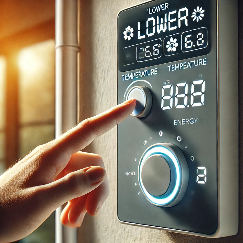 보일러 온도를 낮추는 모습