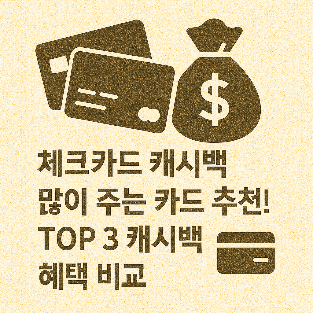 체크카드 캐시백 많이 주는 카드 추천! TOP 3 캐시백 혜택 비교 💰