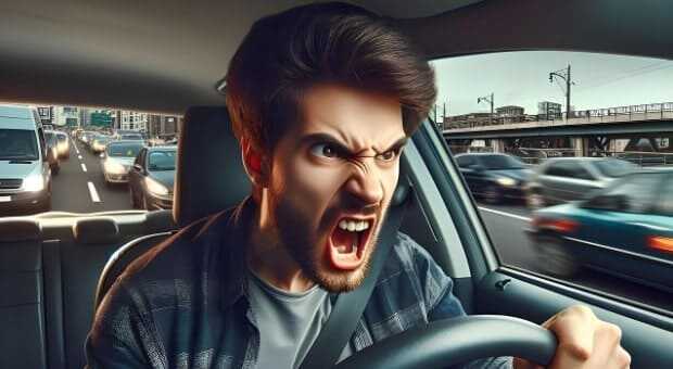 난폭 운전으로 비접촉 교통사고를 유발하는 모습 3