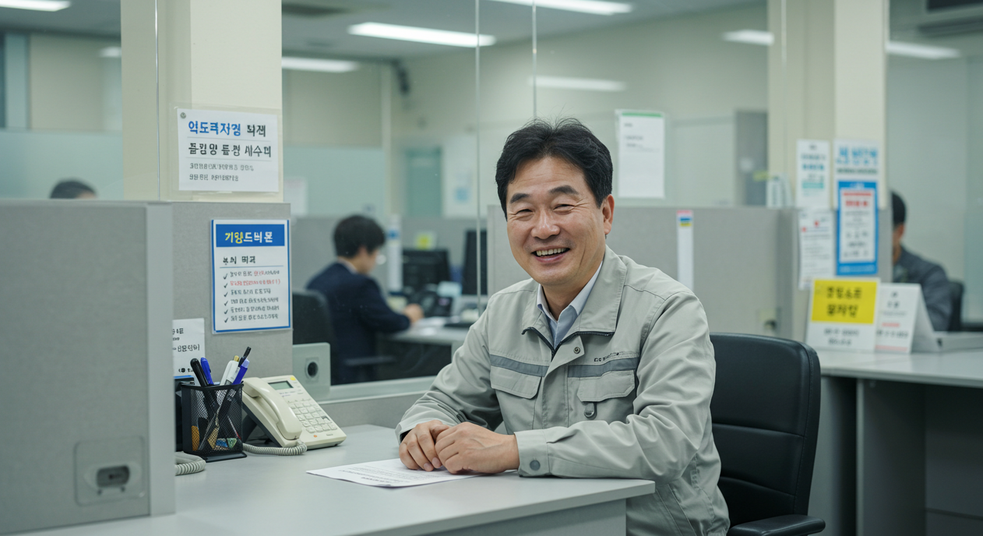 고용센터에서 상담하는 모습